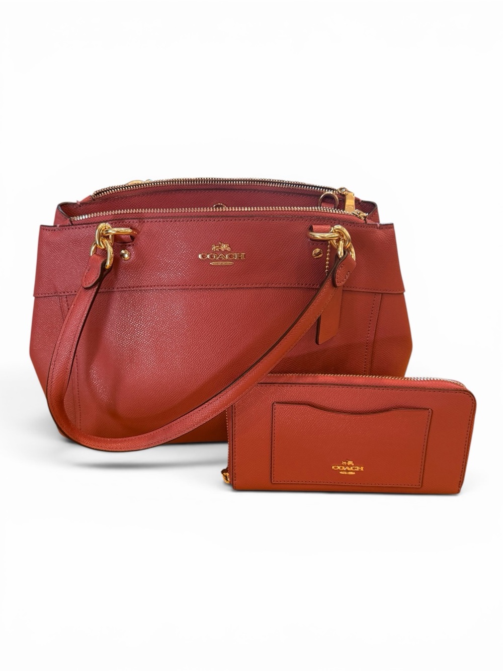 Coach Brook Carryall (Pink)  with Matching Wallet Set